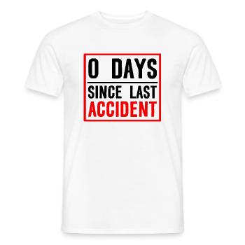0 jours depuis le dernier accident 2 - T-shirt homme - blanc - Devant - AI Model Male 178 dark (178cm)
