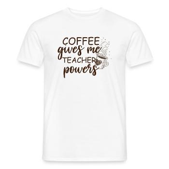 Coffee Gives Me Teacher Powers - Men's T-Shirt - white - Front - AI Model Male 178 dark (178cm)
