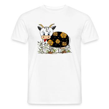 Cow - Men's T-Shirt - white - Front - AI Model Male 178 dark (178cm)