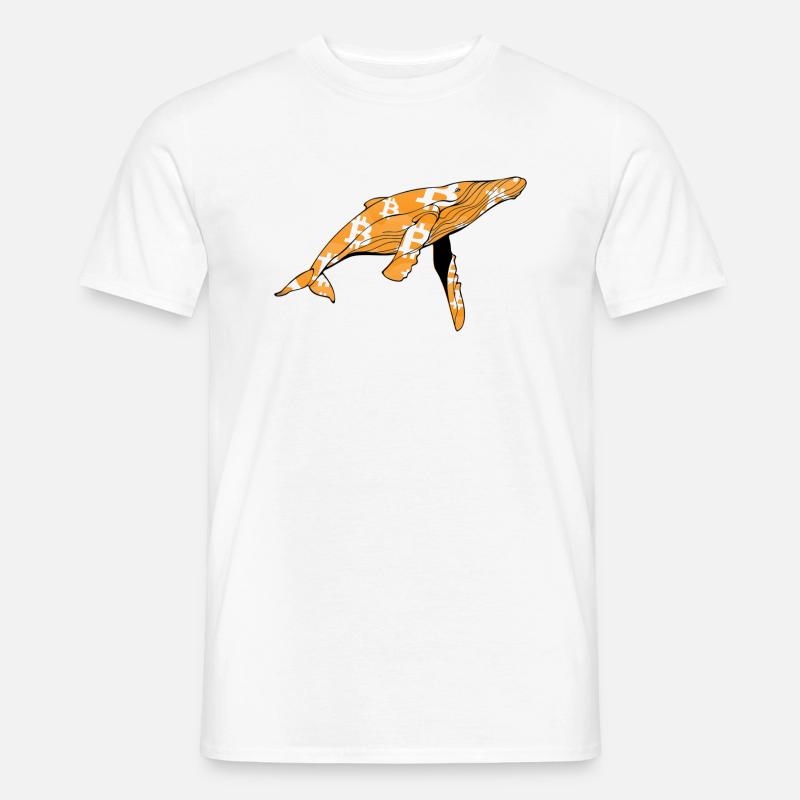 Bitcoin Wal - Männer T-Shirt - Weiß