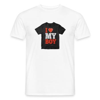 I love my boy - T-shirt homme - blanc - Devant - AI Model Male 178 dark (178cm)