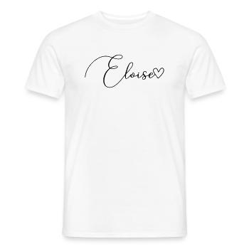 Eloise Nom Prénom Fille - T-shirt homme - blanc - Devant - AI Model Male 178 dark (178cm)