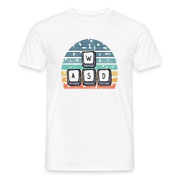 WASD Rétro - T-shirt homme - blanc - Devant - AI Model Male 178 dark (178cm)