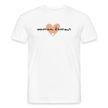 Maman d’amour- idée cadeau maman - T-shirt homme - blanc - Devant - AI Model Male 178 dark (178cm)