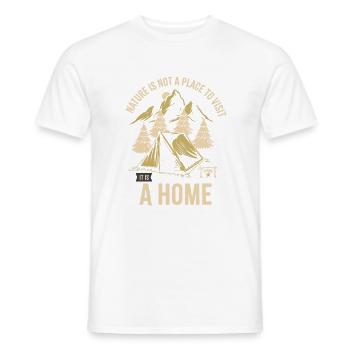 Nature is not a place to visit it is a home - Men's T-Shirt - white - Front - AI Model Male 178 dark (178cm)