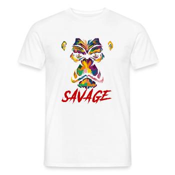 Savage Gorilla - Männer T-Shirt - Weiß - Vorne - AI Model Male 178 dark (178cm)