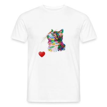 Real Men Love Cats - Men's T-Shirt - white - Front - AI Model Male 178 dark (178cm)