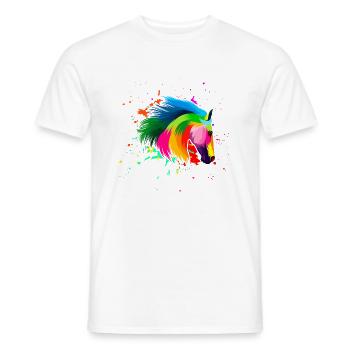 Life is better with horses - Men's T-Shirt - white - Front - AI Model Male 178 dark (178cm)