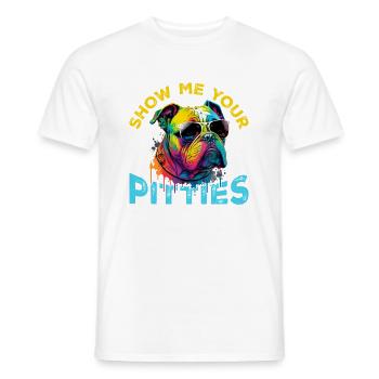 Show me your P* - Men's T-Shirt - white - Front - AI Model Male 178 dark (178cm)