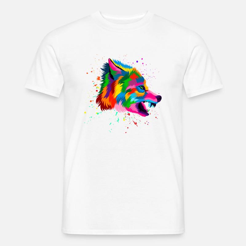 Wütender Wolfskopf - Männer T-Shirt - undefined