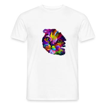 Chat effrayé - T-shirt homme - blanc - Devant - AI Model Male 178 dark (178cm)
