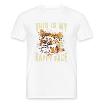 This is my happy face - Men's T-Shirt - white - Front - AI Model Male 178 dark (178cm)