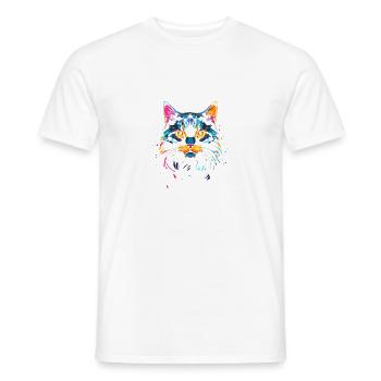 Meine Katze und ich reden Schmuh über dich - Männer T-Shirt - Weiß - Vorne - AI Model Male 178 dark (178cm)