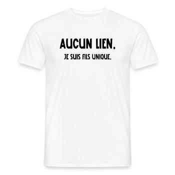 aucun lien je suis fils unique - T-shirt homme - blanc - Devant - AI Model Male 178 dark (178cm)