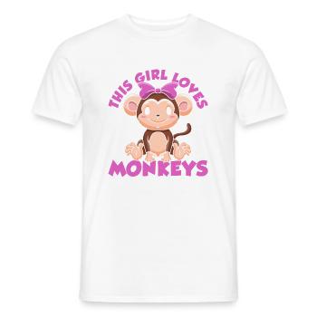 This girl loves monkeys - Men's T-Shirt - white - Front - AI Model Male 178 dark (178cm)