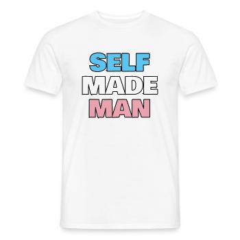 Self made man - Men's T-Shirt - white - Front - AI Model Male 178 dark (178cm)