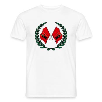 Flaggen Provinz Glarus Schweiz Lorbeerkranz - Männer T-Shirt - Weiß - Vorne - AI Model Male 178 dark (178cm)