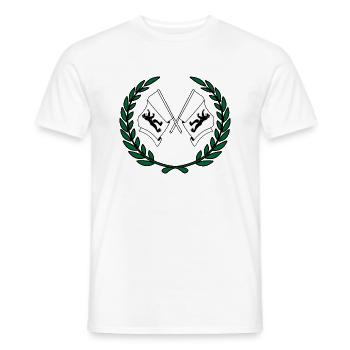 Drapeaux Appenzell Rhodes-Intérieures Suisse - T-shirt homme - blanc - Devant - AI Model Male 178 dark (178cm)