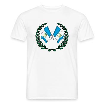 Flags Guatemala in laurel wreath - Men's T-Shirt - white - Front - AI Model Male 178 dark (178cm)