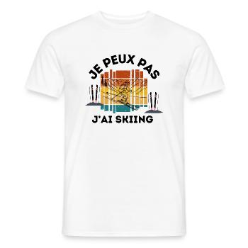 je peux pas j'ai Skiing - T-shirt homme - blanc - Devant - AI Model Male 178 dark (178cm)
