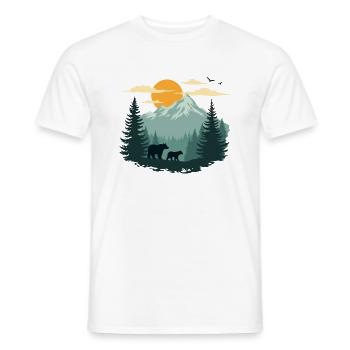 Paysage forestier et ours - T-shirt homme - blanc - Devant - AI Model Male 178 dark (178cm)