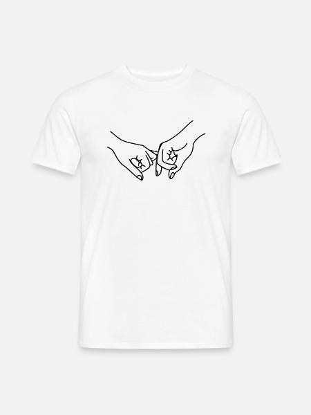 Freundschaft / Versprechen / Hände - Männer T-Shirt - Weiß