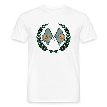 USA Delaware Flaggen im Lorbeerkranz - Männer T-Shirt - Weiß - Vorne - AI Model Male 178 dark (178cm)