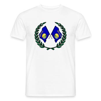 USA Montana Flaggen im Lorbeerkranz - Männer T-Shirt - Weiß - Vorne - AI Model Male 178 dark (178cm)