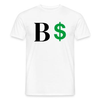 Lettre b dollar - T-shirt homme - blanc - Devant - AI Model Male 178 dark (178cm)