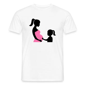 Schwangere mit Tochter Silhouette - Männer T-Shirt - Weiß - Vorne - AI Model Male 178 dark (178cm)