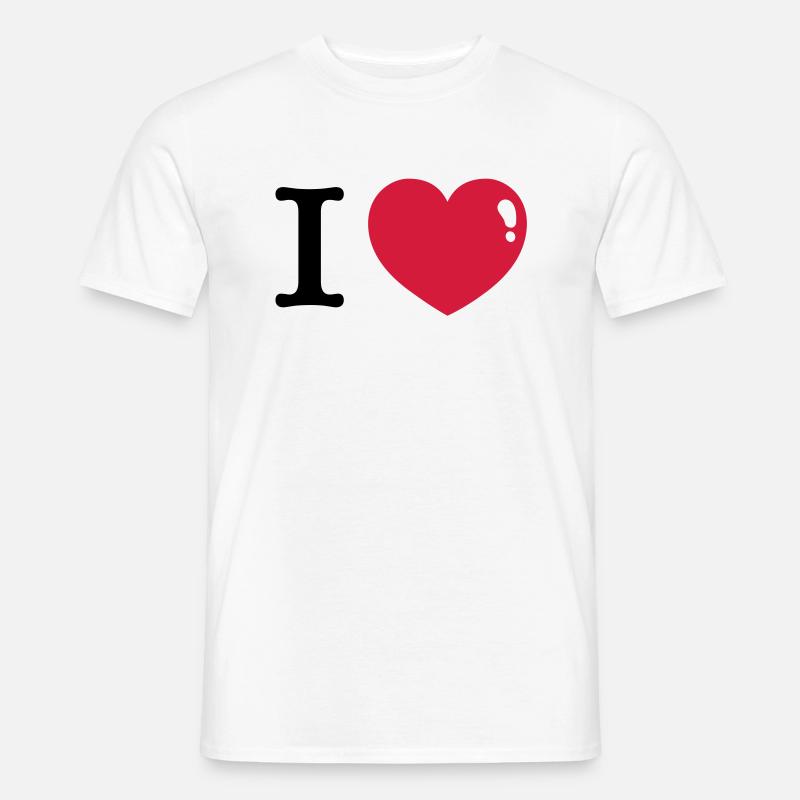 I love - ich liebe - Männer T-Shirt - Weiß