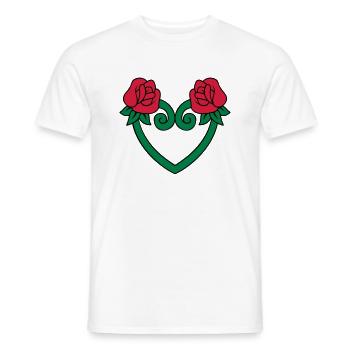 Coeur de fleur de rose 3c - T-shirt homme - blanc - Devant - AI Model Male 178 dark (178cm)