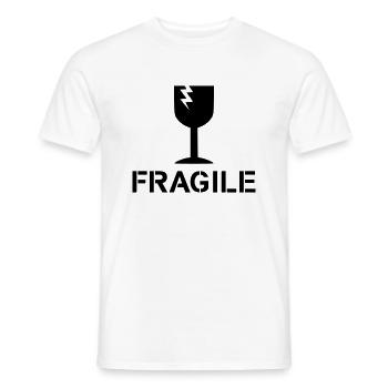fragile Vorsicht! - Männer T-Shirt - Weiß - Vorne - AI Model Male 178 dark (178cm)