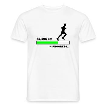 42.195 km in Progress - Men's T-Shirt - white - Front - AI Model Male 178 dark (178cm)