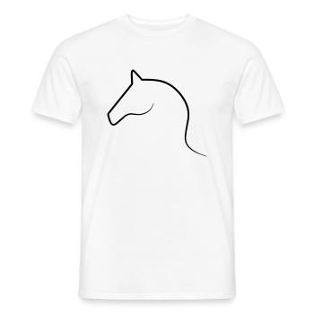 Cheval de dessin au trait - T-shirt homme - blanc - Devant - AI Model Male 178 dark (178cm)
