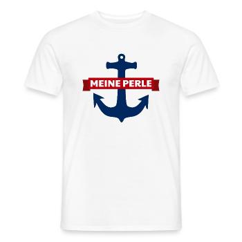Meine Perle Anker - Hafen Geburtstag Stadt Hamburg - Männer T-Shirt - Weiß - Vorne - AI Model Male 178 dark (178cm)