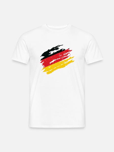 Deutschland Fahne Flagge Deutschlandflagge Kratzer - Männer T-Shirt - Weiß