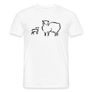 Schafzucht Lamm lustig Geschenkidee Familie Schafe - Männer T-Shirt - Weiß - Vorne - AI Model Male 178 dark (178cm)