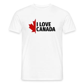 J'aime le Canada Maple Leaf Canada Vancouver Ottawa - T-shirt homme - blanc - Devant - AI Model Male 178 dark (178cm)