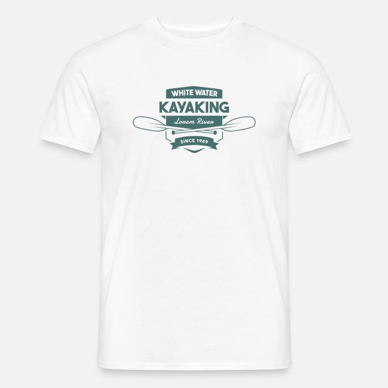Whitewater Kayaking Lorem River - Männer T-Shirt - Weiß
