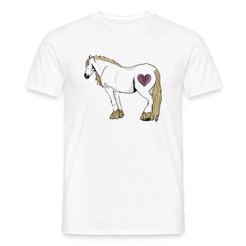Love heart horse - Men's T-Shirt - white - Front - AI Model Male 178 dark (178cm)