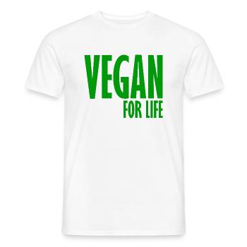 Vegan For Life - Männer T-Shirt - Weiß - Vorne - AI Model Male 178 dark (178cm)