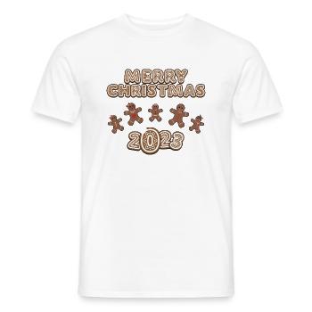 Merry Xmas 2023 - T-shirt homme - blanc - Devant - AI Model Male 178 dark (178cm)