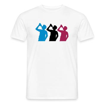 3 Freunde Bier trinken - Männer T-Shirt - Weiß - Vorne - AI Model Male 178 dark (178cm)