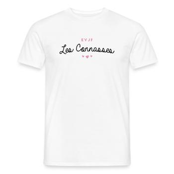 T-shirt EVJF "Les Connasses" - T-shirt homme - blanc - Devant - AI Model Male 178 dark (178cm)