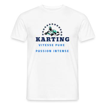 Karting Vitesse Pure Passion Intense Kart Course - T-shirt homme - blanc - Devant - AI Model Male 178 dark (178cm)