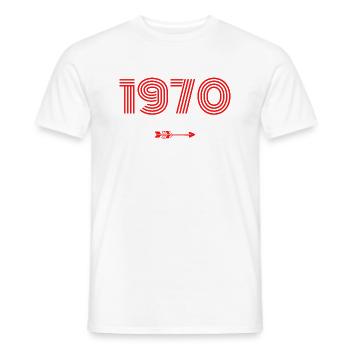 Né en 1970 - T-shirt homme - blanc - Devant - AI Model Male 178 dark (178cm)