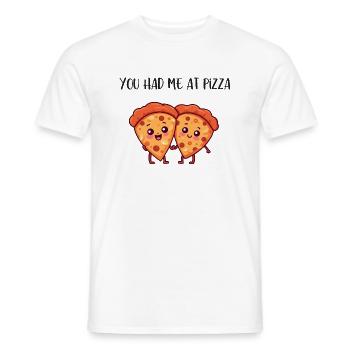 BLK YouHadMeAtPizza - Men's T-Shirt - white - Front - AI Model Male 178 dark (178cm)