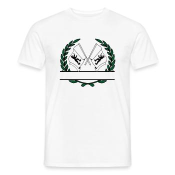 Drapeaux Appenzell Rhodes-Intérieures Suisse bannière - T-shirt homme - blanc - Devant - AI Model Male 178 dark (178cm)