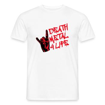 Heavy Death Metal 4 Life Hard Rock Cool Handgeste - Männer T-Shirt - Weiß - Vorne - AI Model Male 178 dark (178cm)